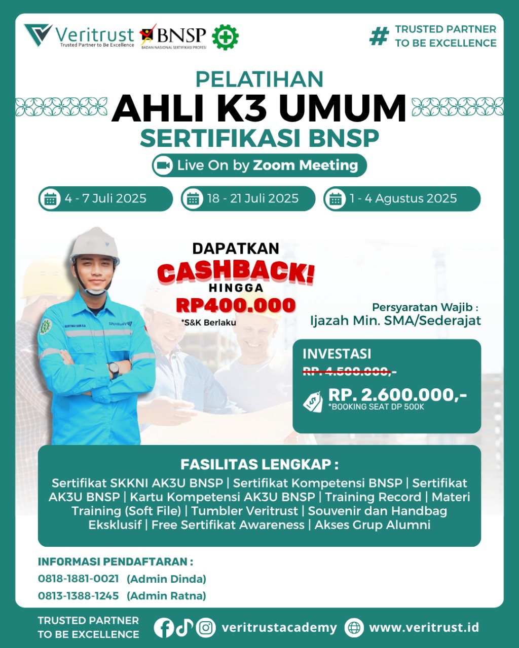Pelatihan Ahli K3 Umum Bnsp