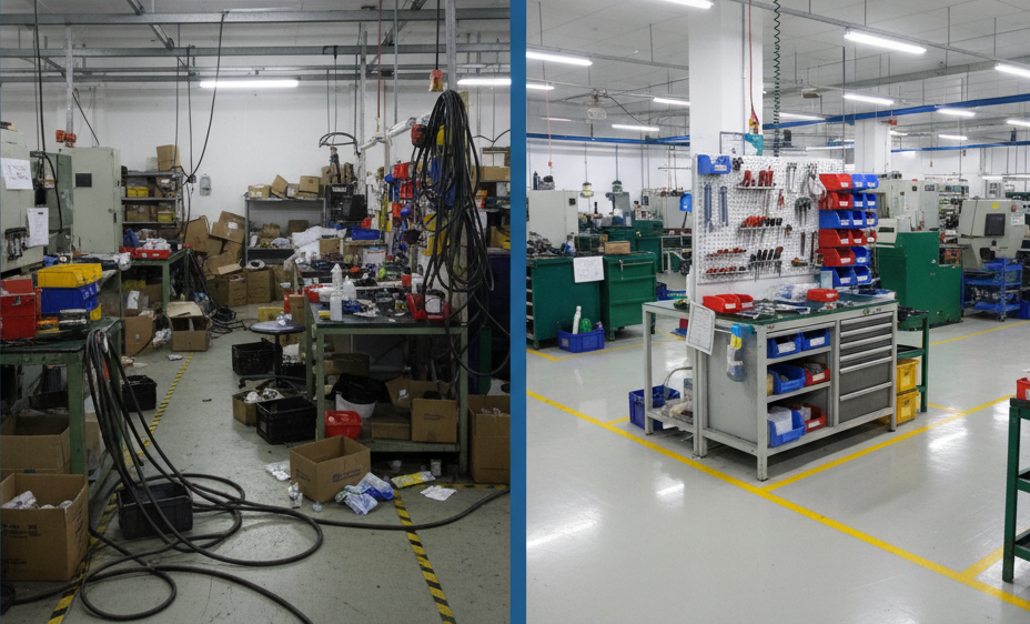 Contoh sukses penerapan 5R di area kerja yang meningkatkan produktivitas dan keselamatan.