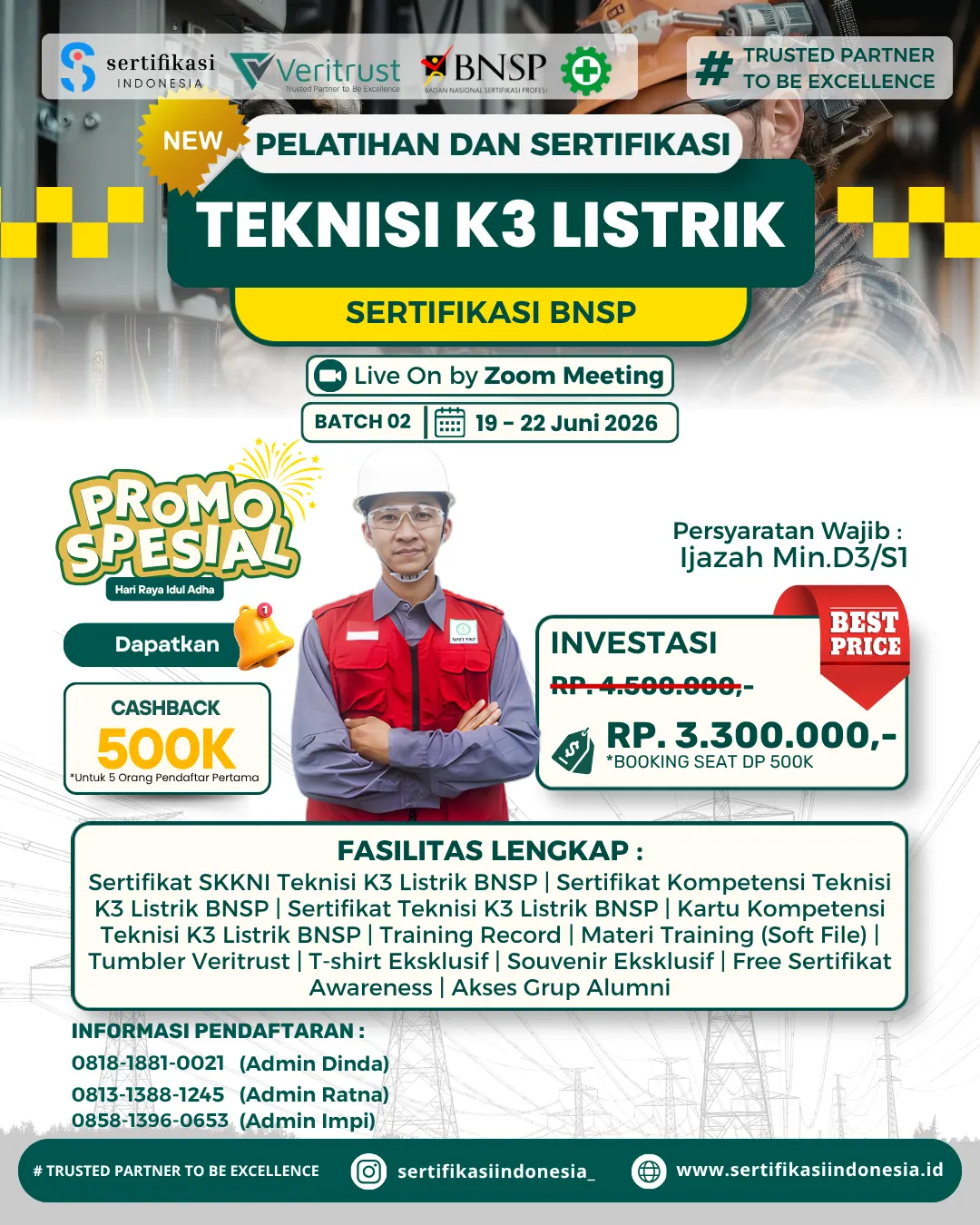 plyer teknisi k3 listrik bnsp
