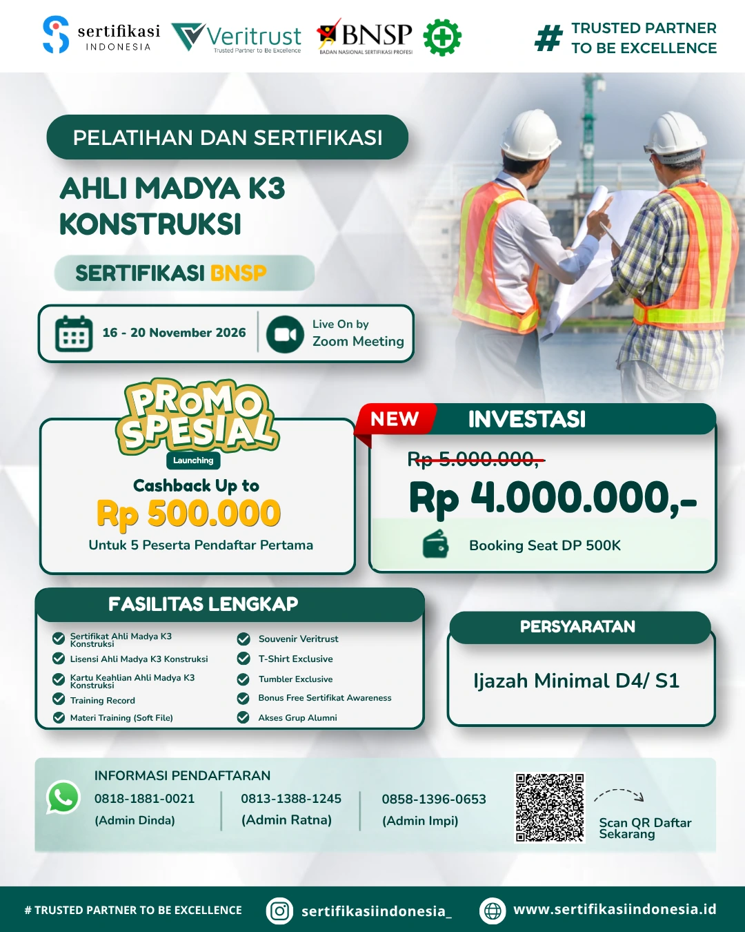 ahli madya k3 konstruksi NOVEMBER 2026